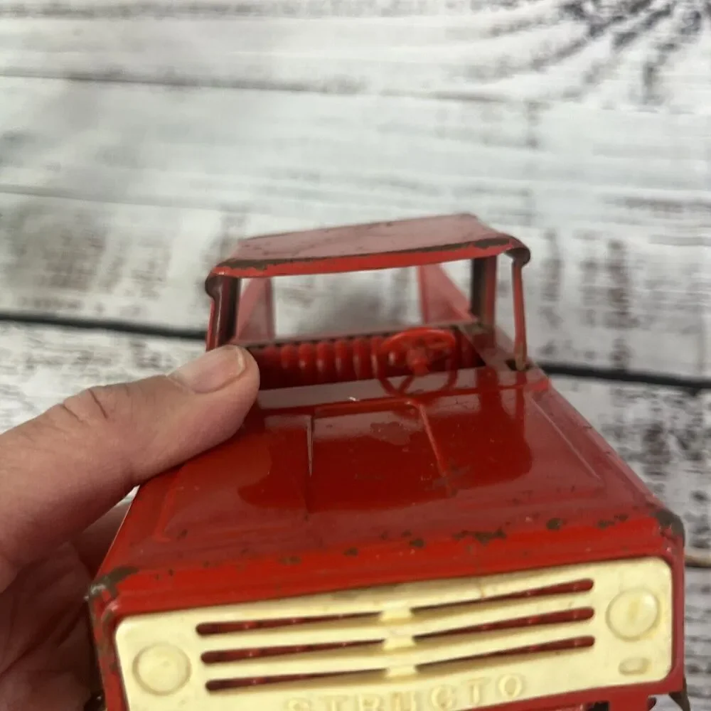 Vintage 1950'S 60’s Structo Red Pressed Steal Plastic Toy Pickup Truck